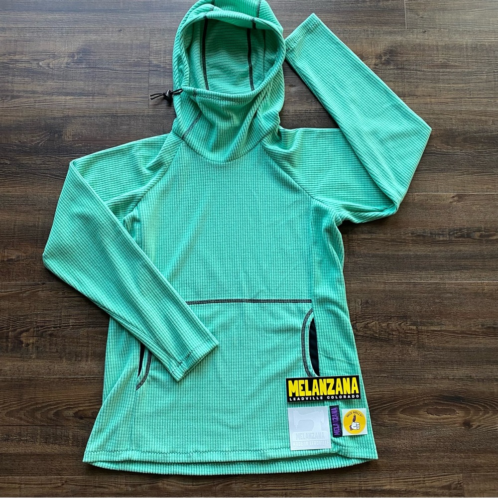 💚🏔2025 Melanzana V2 Microgrid Hoodie Lagoon Womens Small Melly